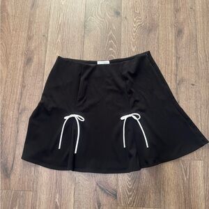 Impressions Black Mini Skirt with White Ties